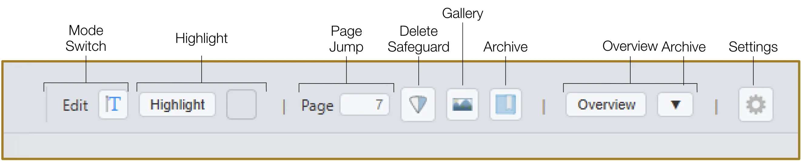 Toolbar showing Highlight, Settings, and Safeguard action buttons